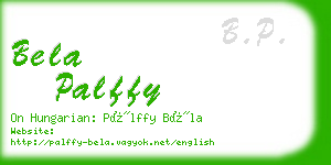 bela palffy business card